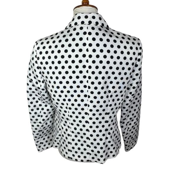 Jones Studio Separates White and Black Polka Dot Career Blazer Jacket Size 4 - Picture 3 of 7